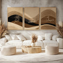 Abstract Islamic wall decor beige brown calligraphy panel 4