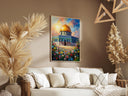 High-quality canvas print showing architectural silhouette