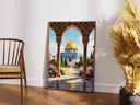 Golden dome with blue accents in oil painting style wall art