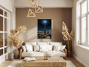 Cityscape oil painting texture and depth detail