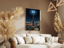 Premium wall art showing Burj Khalifa night view