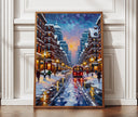 Boston winter wall art - snowy historic street skyline