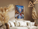 Warm textured brushwork depicting Winter Boston streets