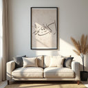 Neutral beige wall art prints suitable for living room