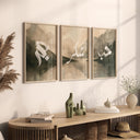 Gallery wall arrangement with triptych Islamic art prints