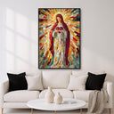 Full view of Virgin Mary mosaic wall art print