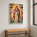 Art print displayed framed on wall