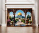 Jerusalem Al Aqsa oil paint texture wall art - front view