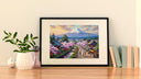 Textured oil painting look on canvas depicting Chureito Pagoda