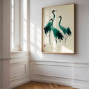 Soft neutral tones crane illustration for nature-inspired decor - close-up