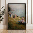 Impressionistic seaside picnic wall art – vintage poster style, view 1