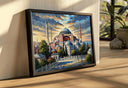 Abstract Islamic composition with Hagia Sophia architecture