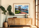 Contemporary wall decor: Brooklyn Bridge with urban skyline