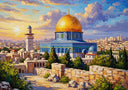 Ready-to-hang wall art showing Dome of the Rock in Jerusalem