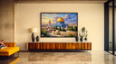 Oil-painting texture on abstract Islamic wall art
