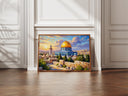 Al Aqsa Mosque silhouette in warm earthy tones
