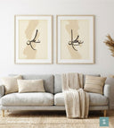 Abstract Islamic art composition with flowing lines