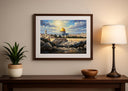 Geometric patterns framing the Dome of the Rock