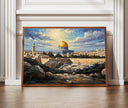 Dome of the Rock silhouette with Jerusalem skyline wall art