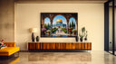 Oil paint texture close-up on Jerusalem Al Aqsa art
