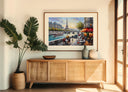 Decorative Paris poster with oil painting inspired texture