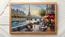French cityscape wall art with Eiffel Tower and twilight sky