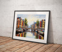 Sunlight on colorful canal houses - Amsterdam wall art