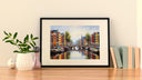 Travel-inspired Amsterdam wall art for living room