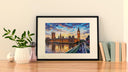 London travel poster-inspired wall art with landmarks