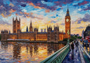 Elegant British landmark wall art for home office