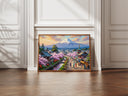 Oil textured wall art featuring Mount Fuji and Chureito Pagoda