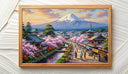 Framed wall art of Kyoto scenery with Mount Fuji view