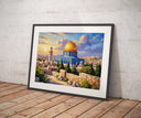 Geometric arches and dome motif in warm palette