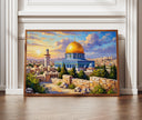Dome of the Rock Jerusalem art - textured oil painting style close-up