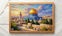 Fine art print of Islamic architecture on canvas texture