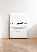 Interior living room featuring Sabr Quran wall art