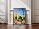 Masjid an-Nabawi wall art - Green Dome Medina oil painting texture - image 2
