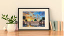 Abstract Islamic art inspired by Medina landmarks