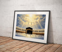 Mecca pilgrimage poster - oil textured wall art