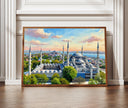 Blue Mosque poster - Istanbul wall art in oil painting style