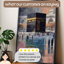 Sacred mosque abstract painting with gold accents