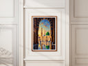 Exterior view of Masjid an-Nabawi with oil brush texture
