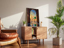 Medina traditional architecture in textured oil painting style