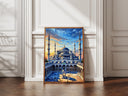 Sultanahmet district architecture illustration for wall decor