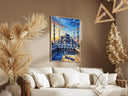 Historic mosques arches rendered in oil painting style