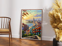 Historic Havana alley and colonial architecture in vibrant art