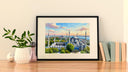 Islamic art poster with Blue Mosque silhouette