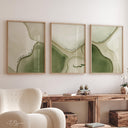 Living room wall decor with Islamic calligraphy posters in triptych