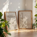 Minimal Islamic wall art pair in neutral tones for living room