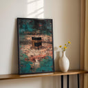 Bedroom wall with contemporary Islamic art accent